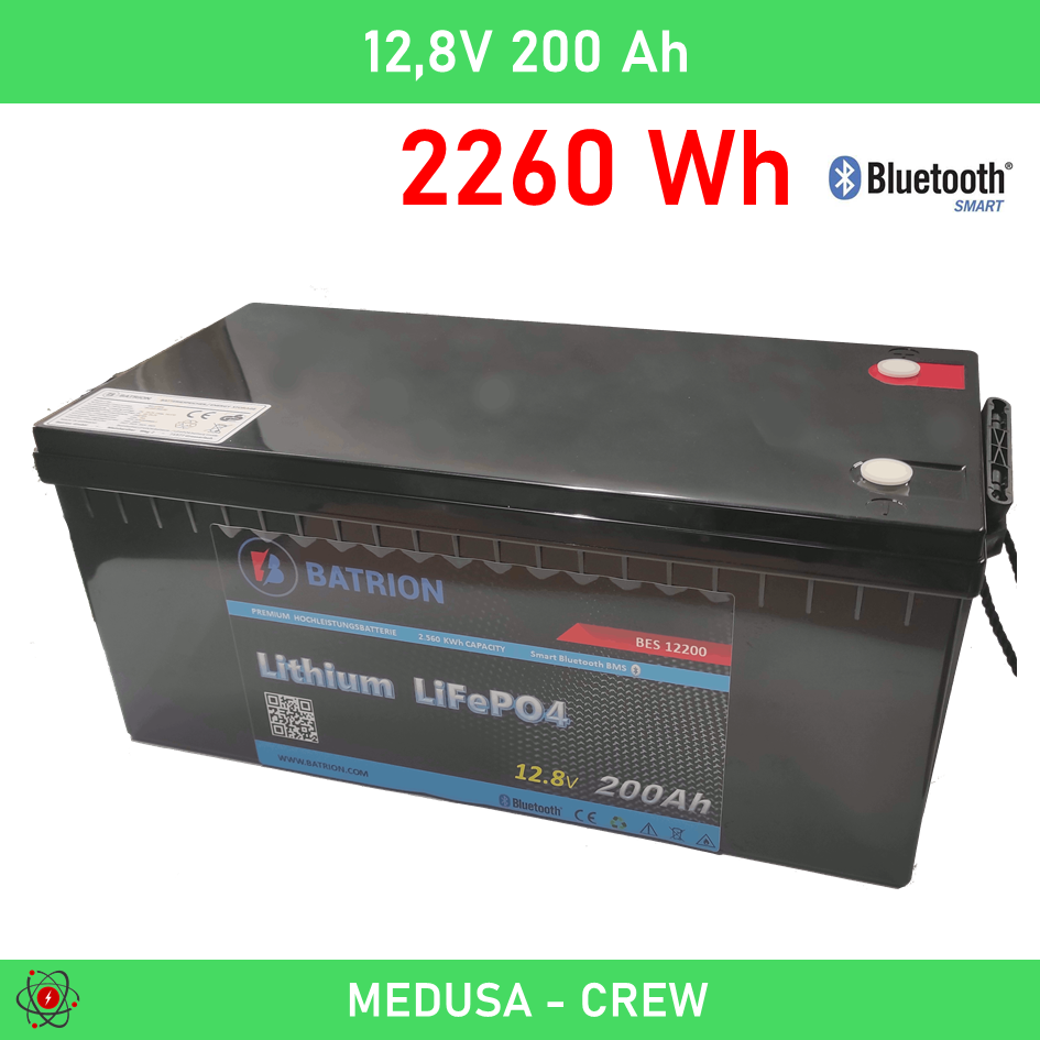 Bluetooth 12V 100AH LiFePO4 Lithium-Batterie 100A BMS Solar Wohnmobile,  Boot