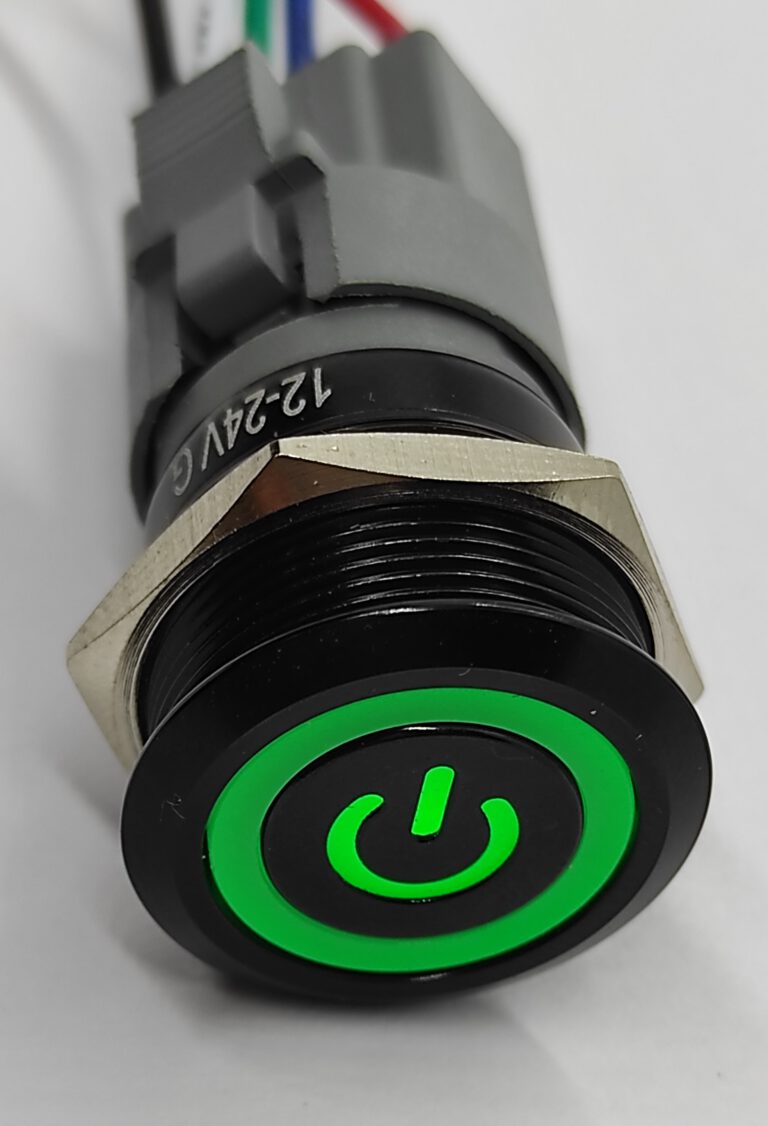 Keenso Druckschalter 12mm Metall Schwarz - Wasserdichter Ein/Aus Schalter Mit LED